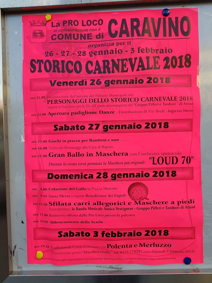 STORICO CARNEVALE DI CARAVINO Anfiteatro Morenico Ivrea