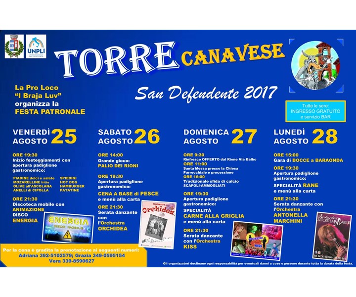 FESTA PATRONALE DI SAN DEFENDENTE 2017 - TORRE CANAVESE