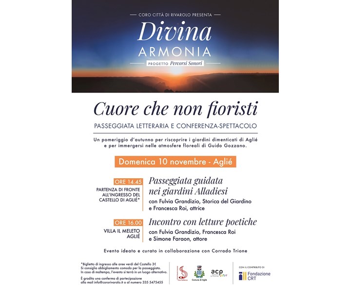 CUORE CHE NON FIORISTI - PASSEGGIATA LETTERARIA E CONFERENZA-SPETTACOLO