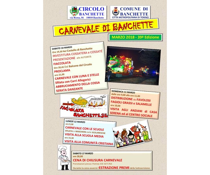 CARNEVALE DI BANCHETTE 2018