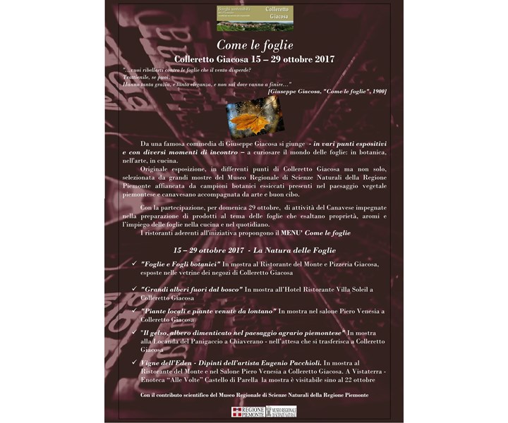 COME LE FOGLIE: DA GIUSEPPE GIACOSA ALLE FOGLIE IN BOTANICA E NELL’ARTE