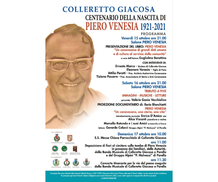CENTENARIO DELLA NASCITA DI PIERO VENESIA 1921 -2021