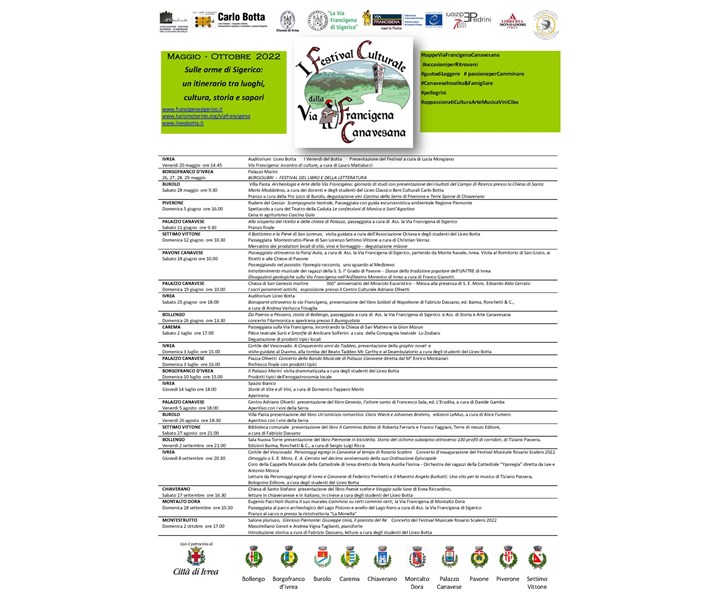 1° FESTIVAL CULTURALE DELLA VIA FRANCIGENA CANAVESANA