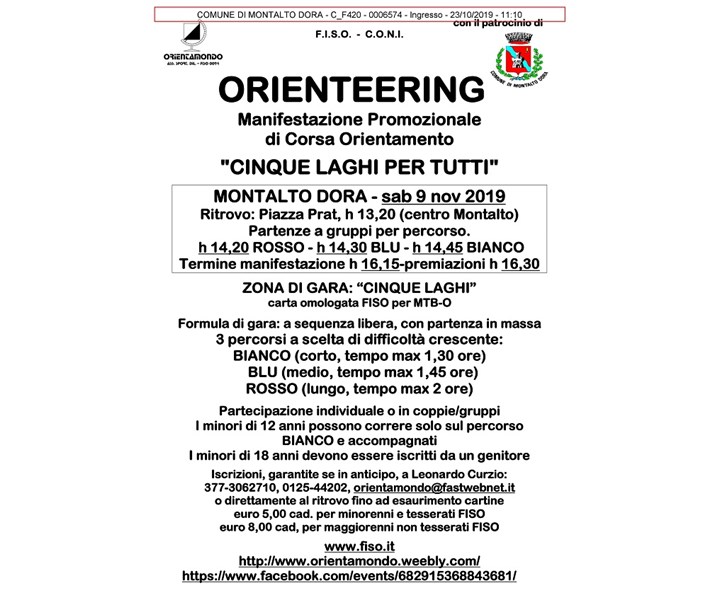 ORIENTEERING - CINQUE LAGHI PER TUTTI