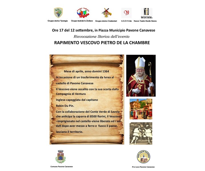 RIEVOCAZIONE STORICA RAPIMENTO VESCOVO PIETRO DE LA CHAMBRE 