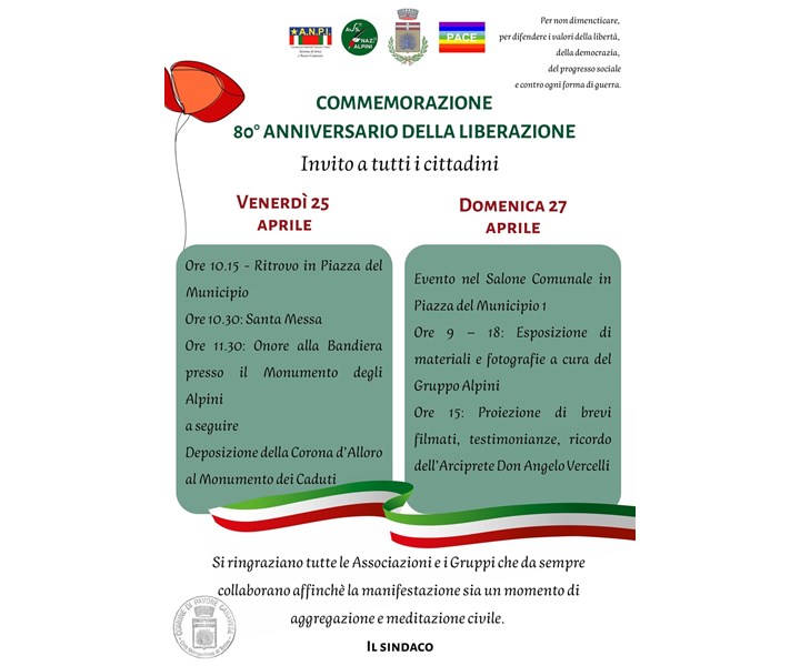 COMMEMORAZIONE 80° ANNIVERSARIO DELLA LIBERAZIONE