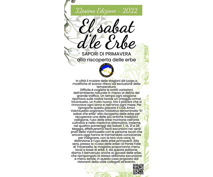 EL SABAT D'LE ERBE - SAPORI DI PRIMAVERA ALLA SCOPERTA DELLE ERBE - 29ª EDIZIONE